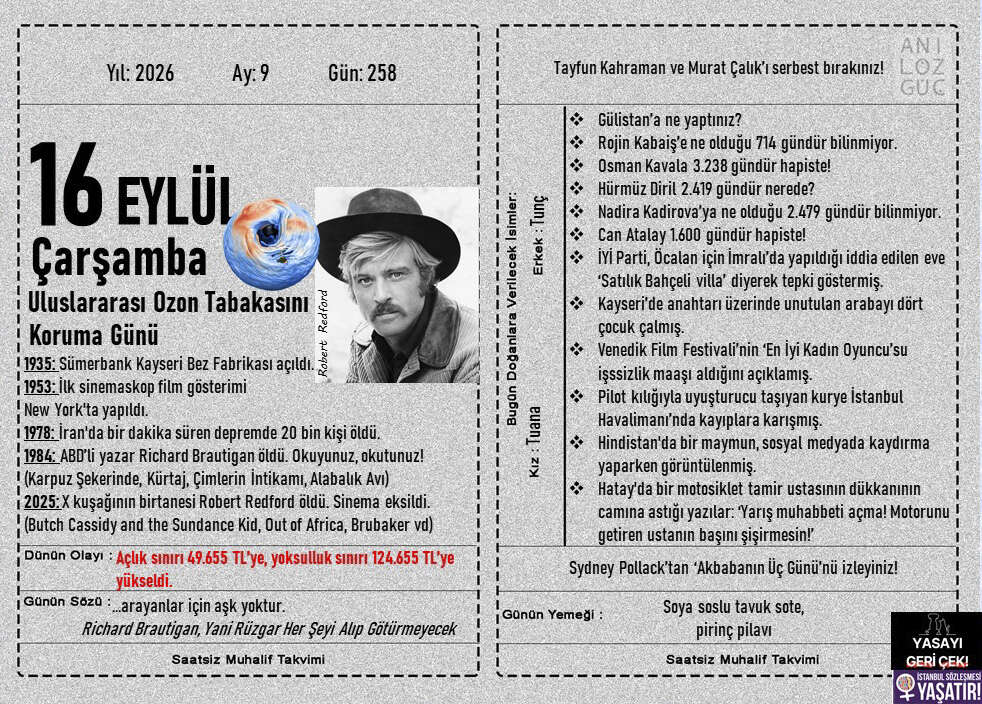 Uluslararası Ozon Tabakasını Koruma Günü 1